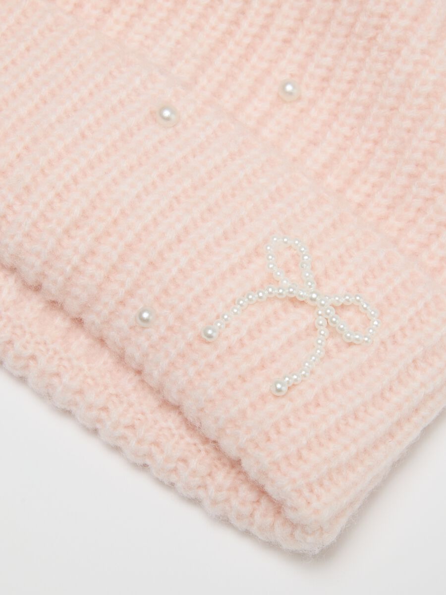 Pink Beanie with Pom Pom_2