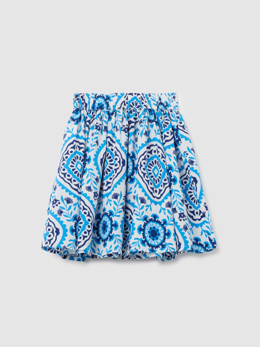 Girls' multicolour cotton skirt with regular fit and print_1