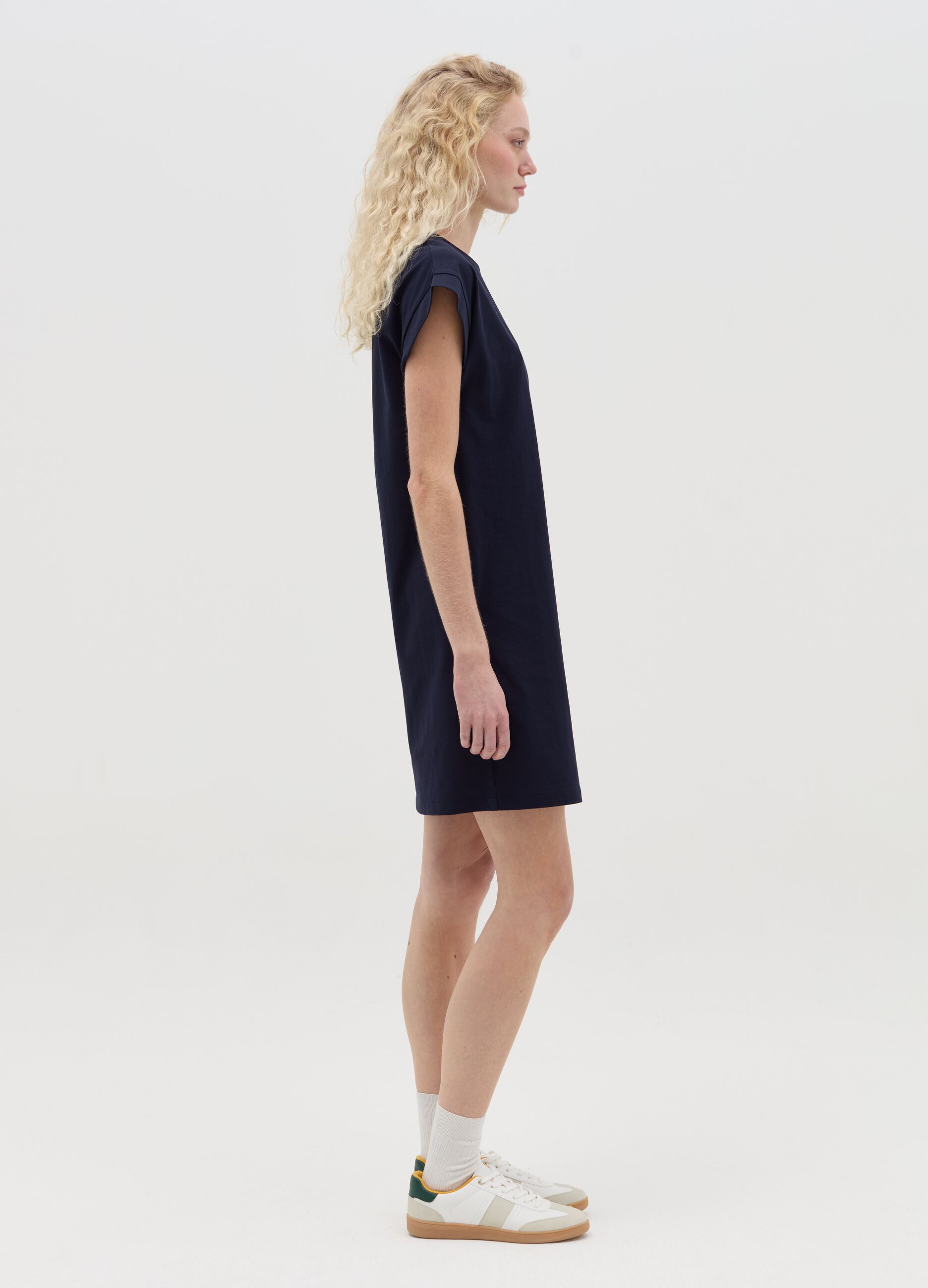 Essential blue cotton T-shirt dress