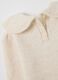 Beige regular fit girls' sweater with embroidered collar_3