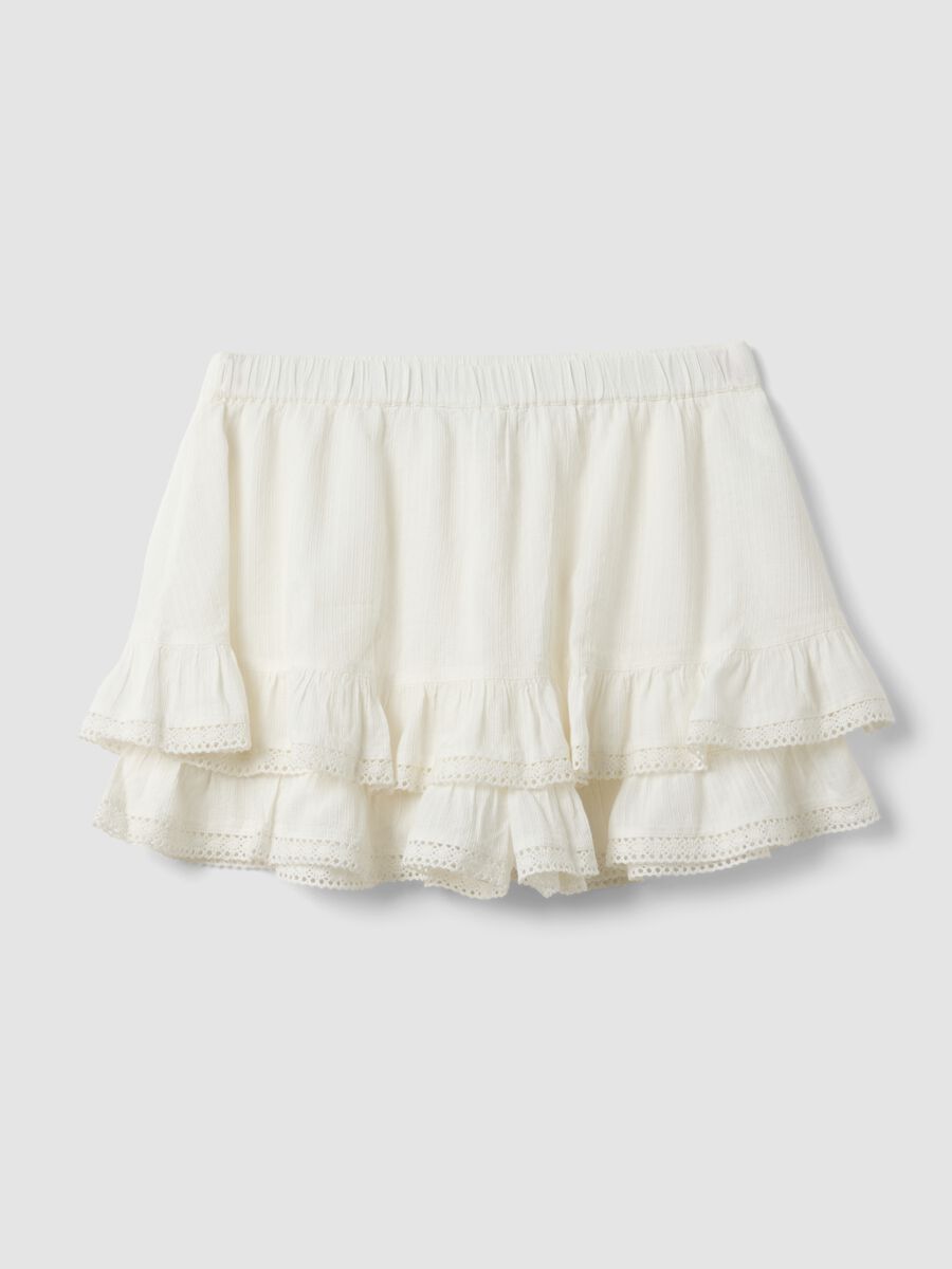 White cotton-viscose blend mini skirt with ruffles_4