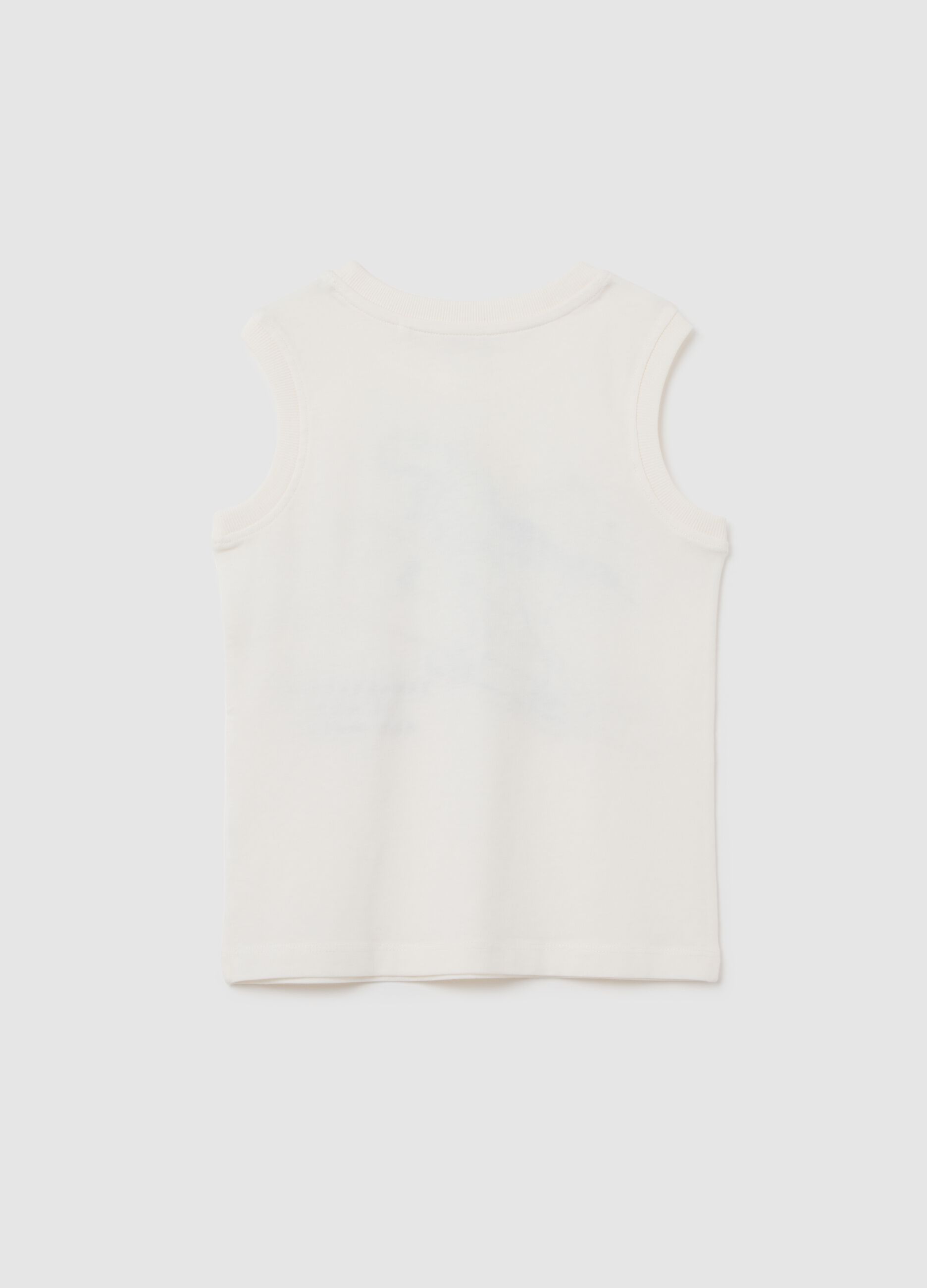Kids' sleeveless white cotton vest regular fit
