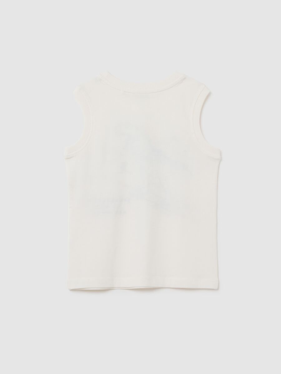 Kids' sleeveless white cotton vest regular fit_1