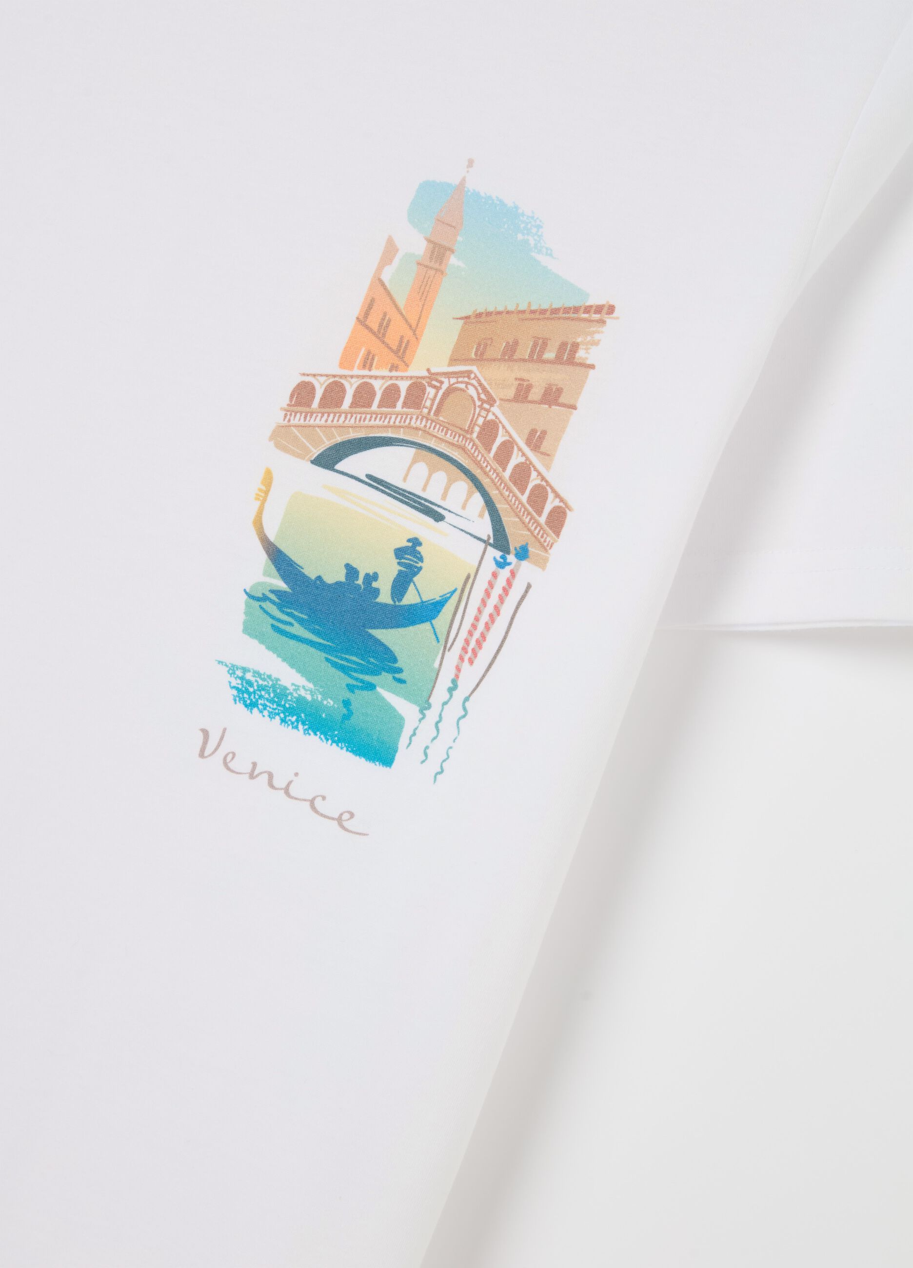 Cotton T-shirt with "Venice" print