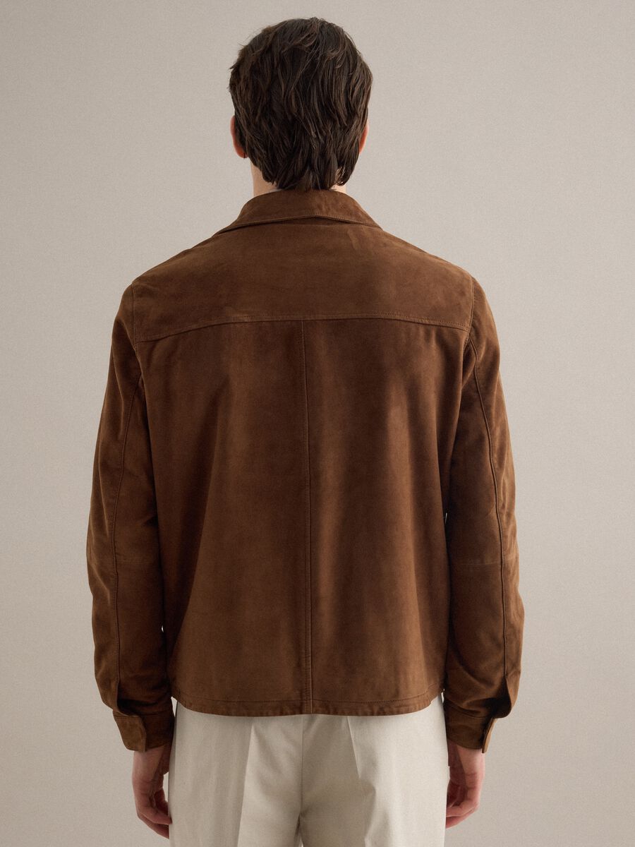 Light brown genuine leather jacket regular fit with full zip_4