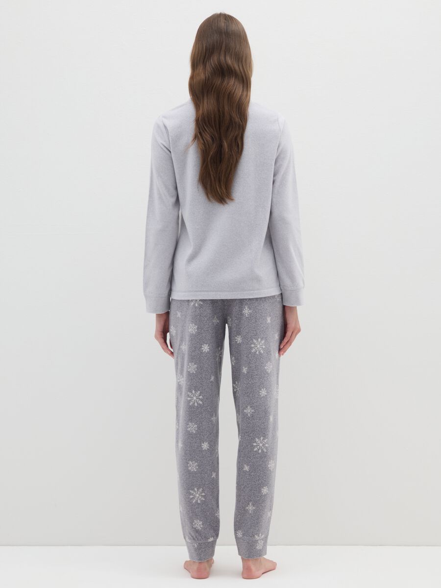 Grey regular fit Christmas pyjamas with print_2