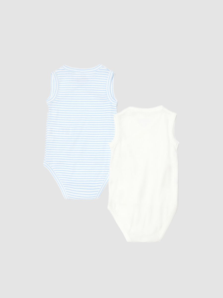 Bipack body in puro cotone multicolor senza maniche per bimbi_1