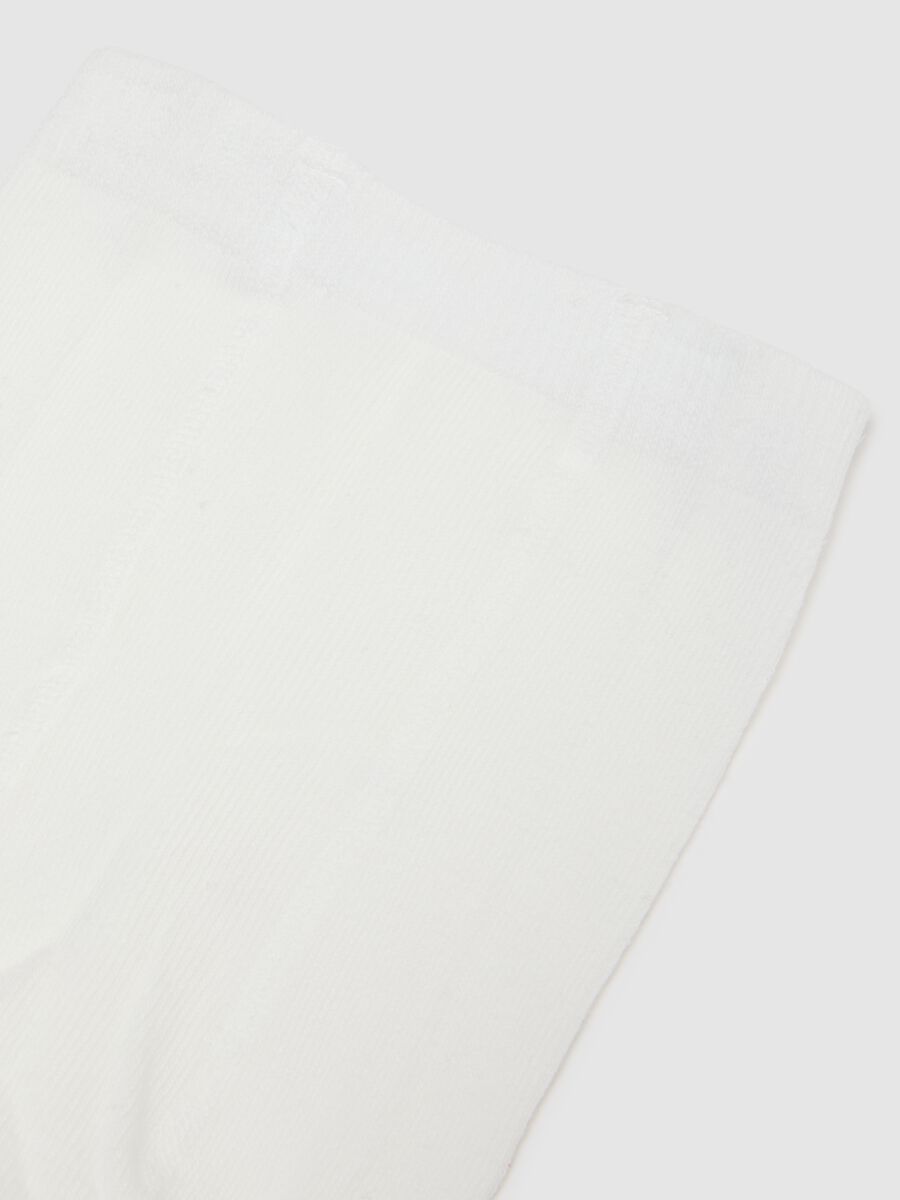 White Cotton Baby Tights with Elastic_2