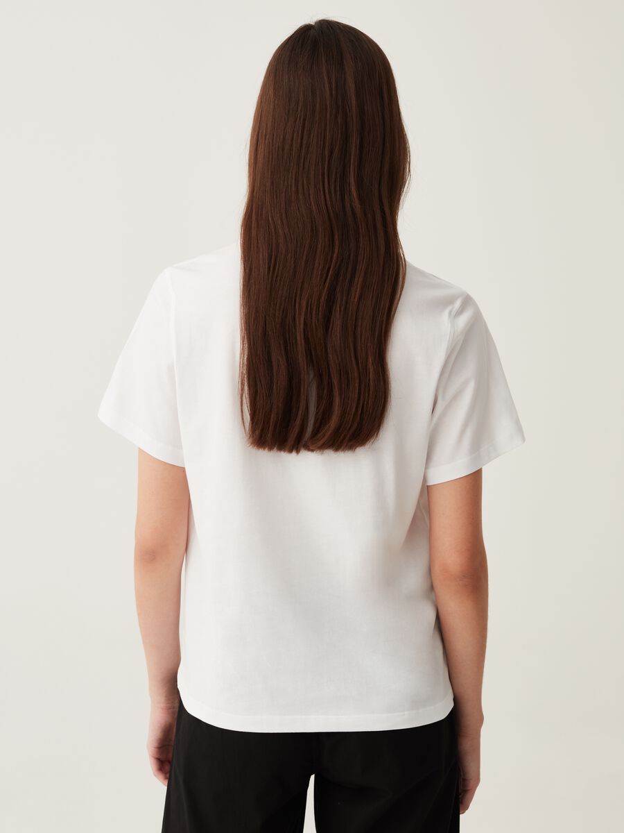 T-shirt in cotone con scollo rotondo_2