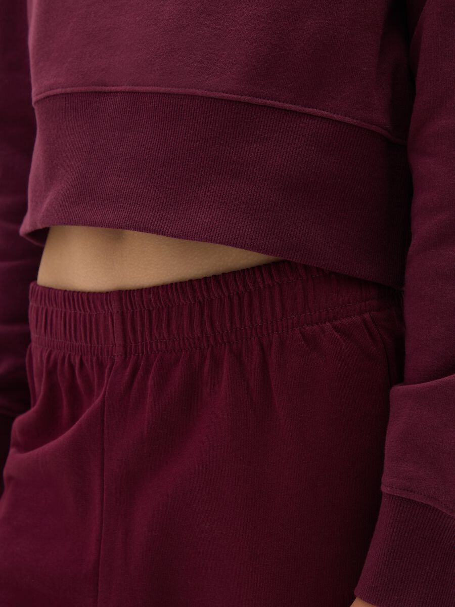 Girls' red cotton jogger trousers regular fit_3