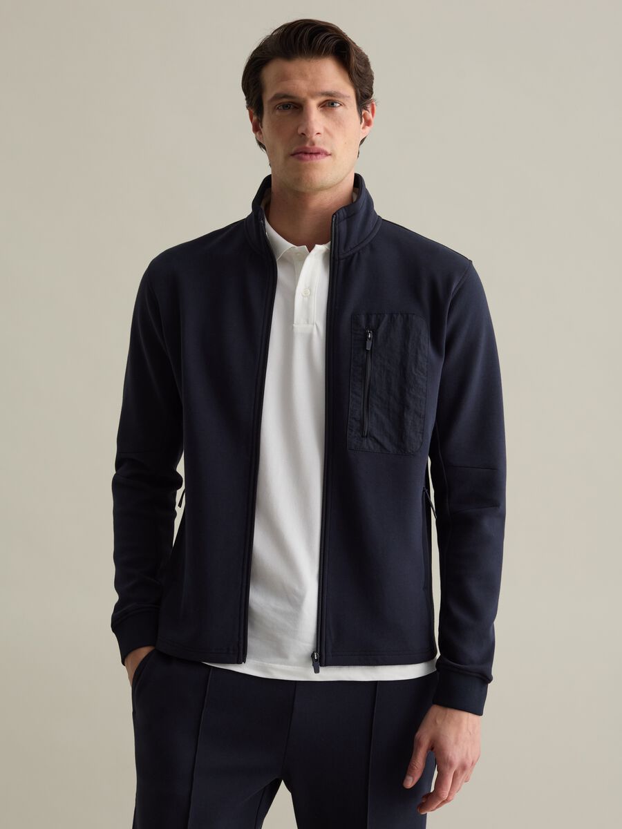 Full-zip sweatshirt in technical fabric_0