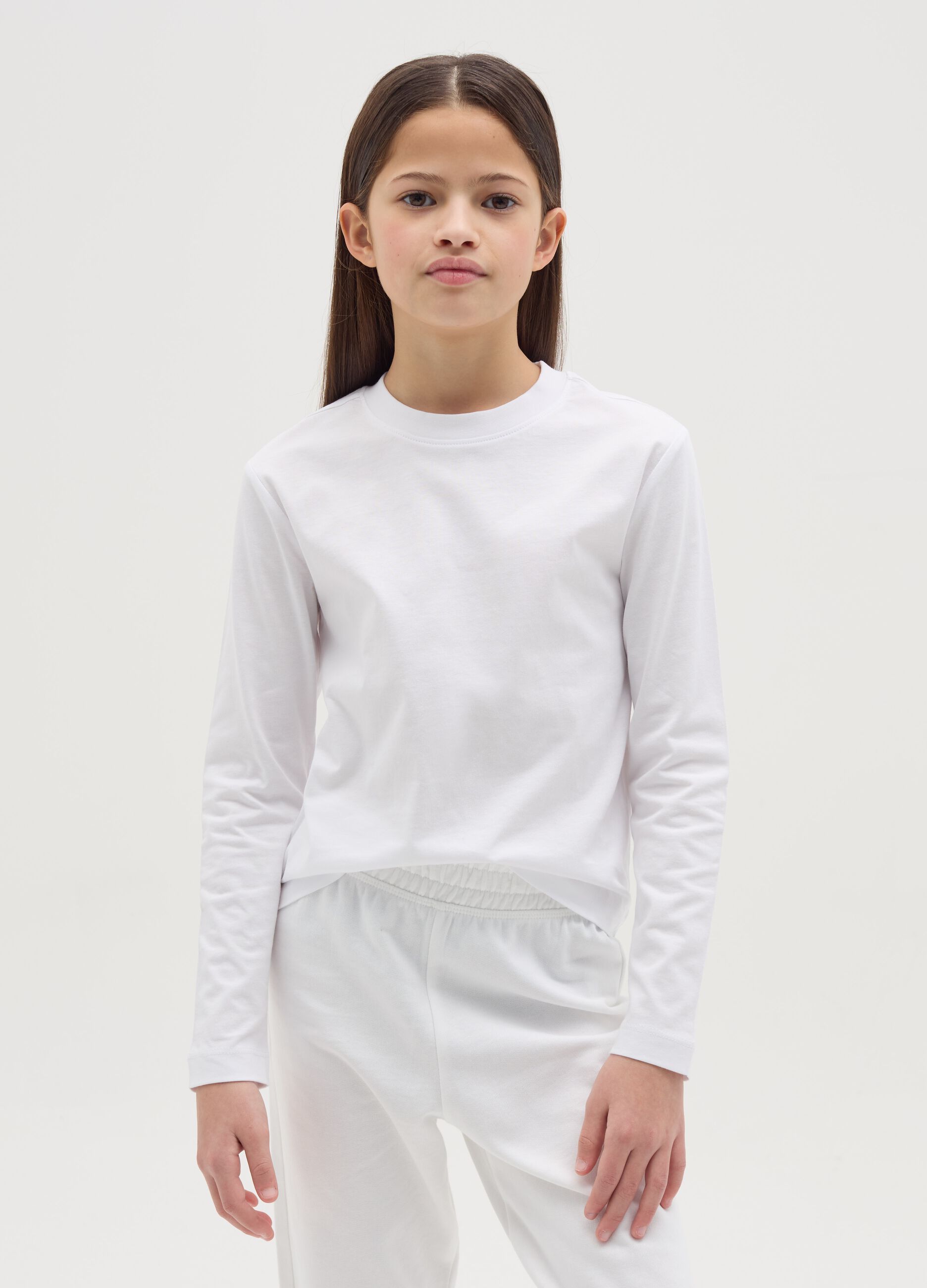 T-shirt a maniche lunghe in cotone