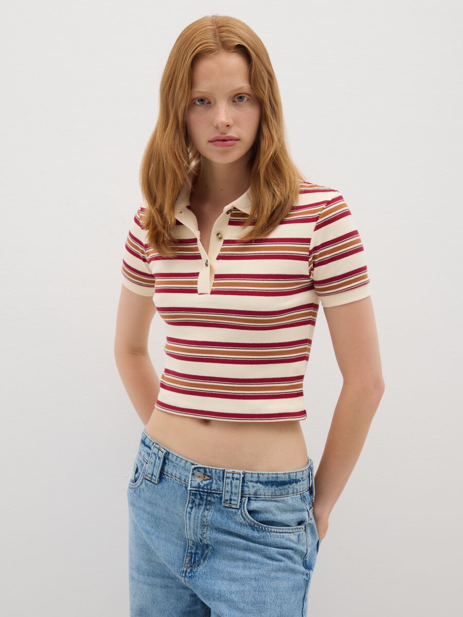 Polo in cotone elasticizzato multicolor regular fit_0