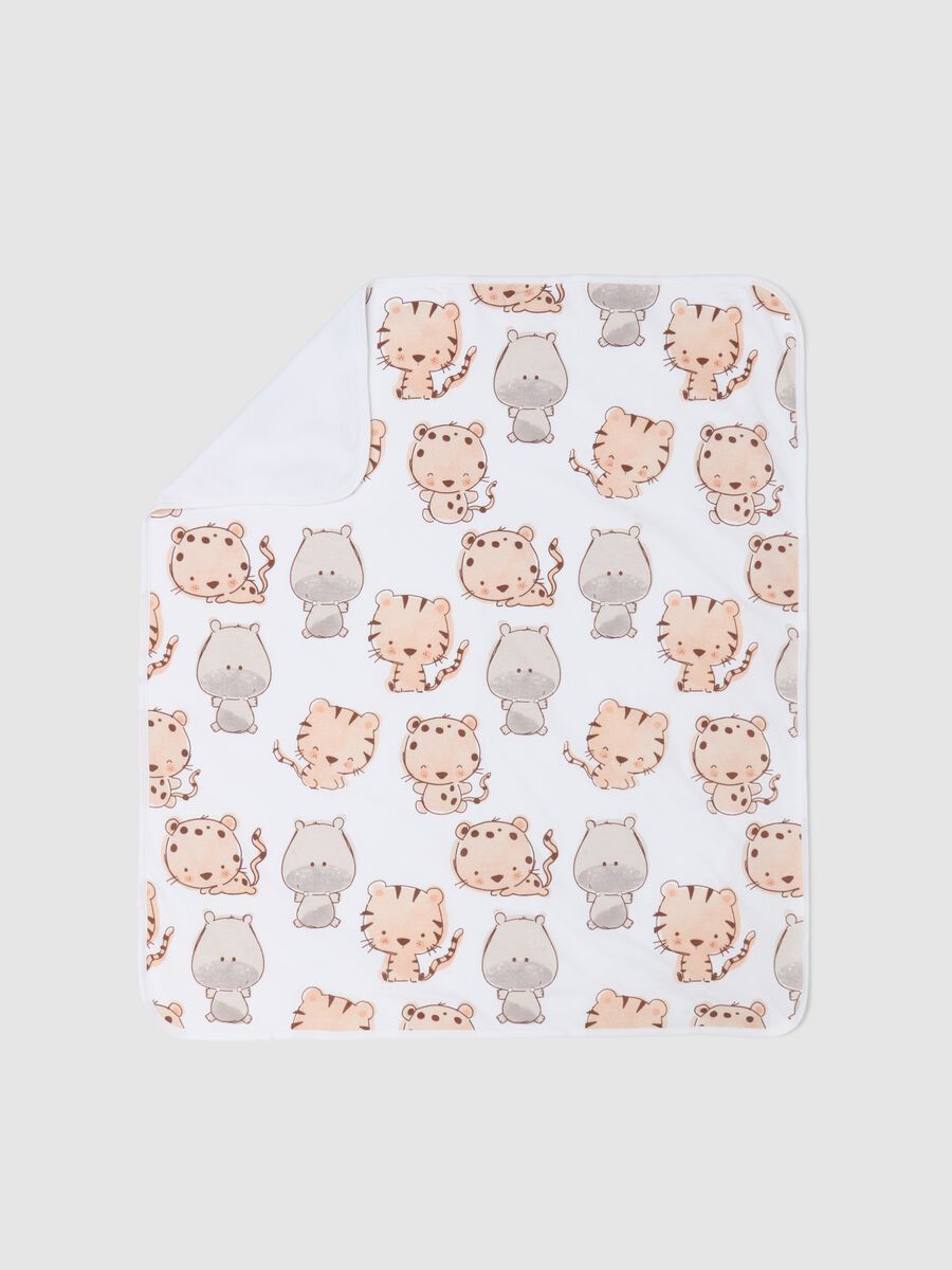 Cot blanket in cotton with animals print_1