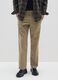 Beige cotton blend regular fit trousers_2