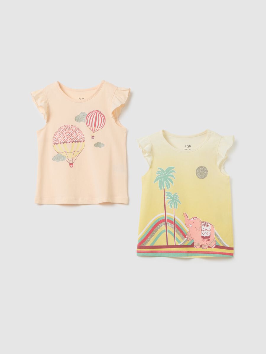 Girl's multicolour pure cotton T-shirt standard fit with prints_0