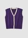 Purple viscose-blend vest in plain knit_4