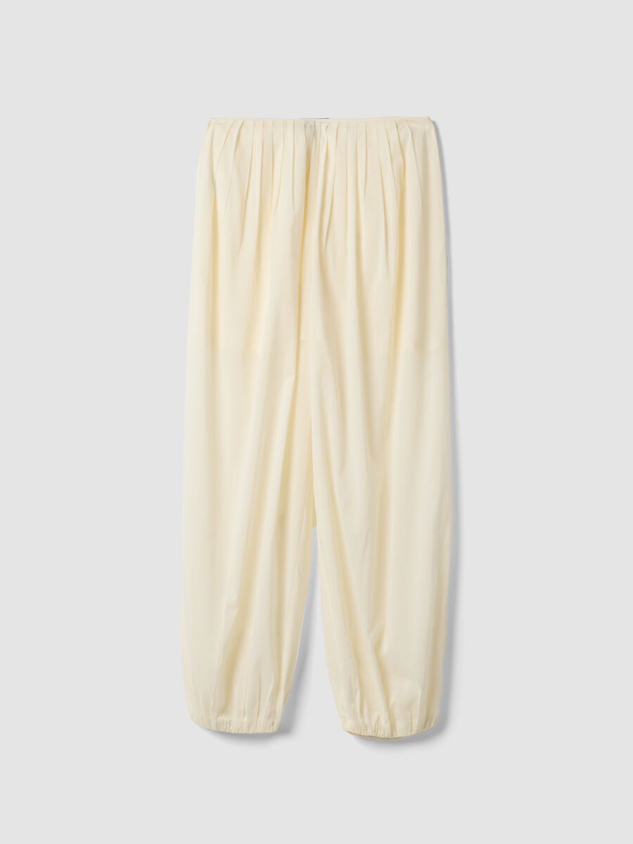 Relaxed-fit white pure cotton jogger trousers_0