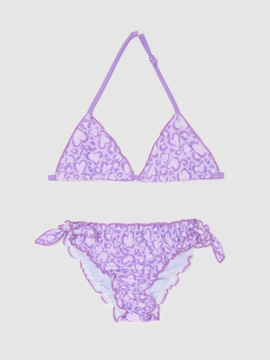 Girls' purple stretch-blend bikini_0