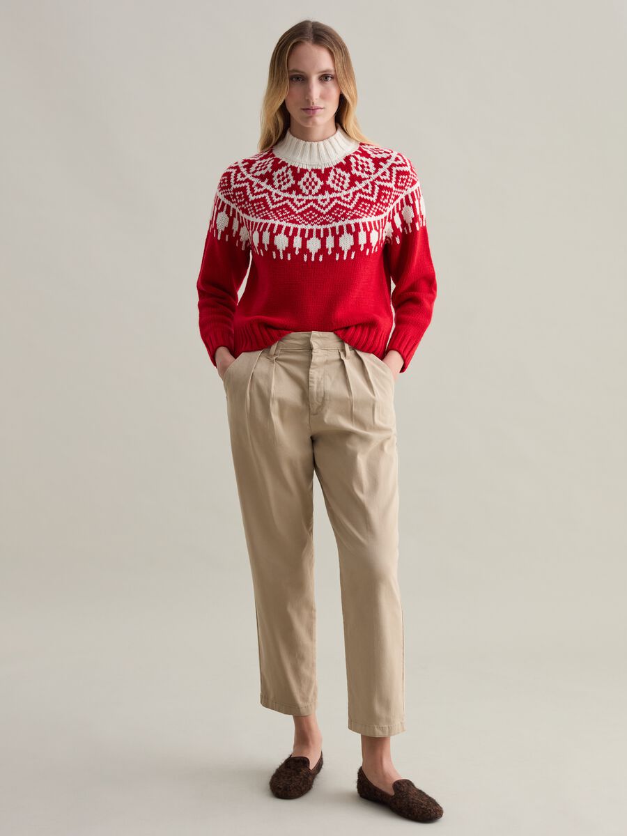 Pullover with mock neck and Norwegian design_1