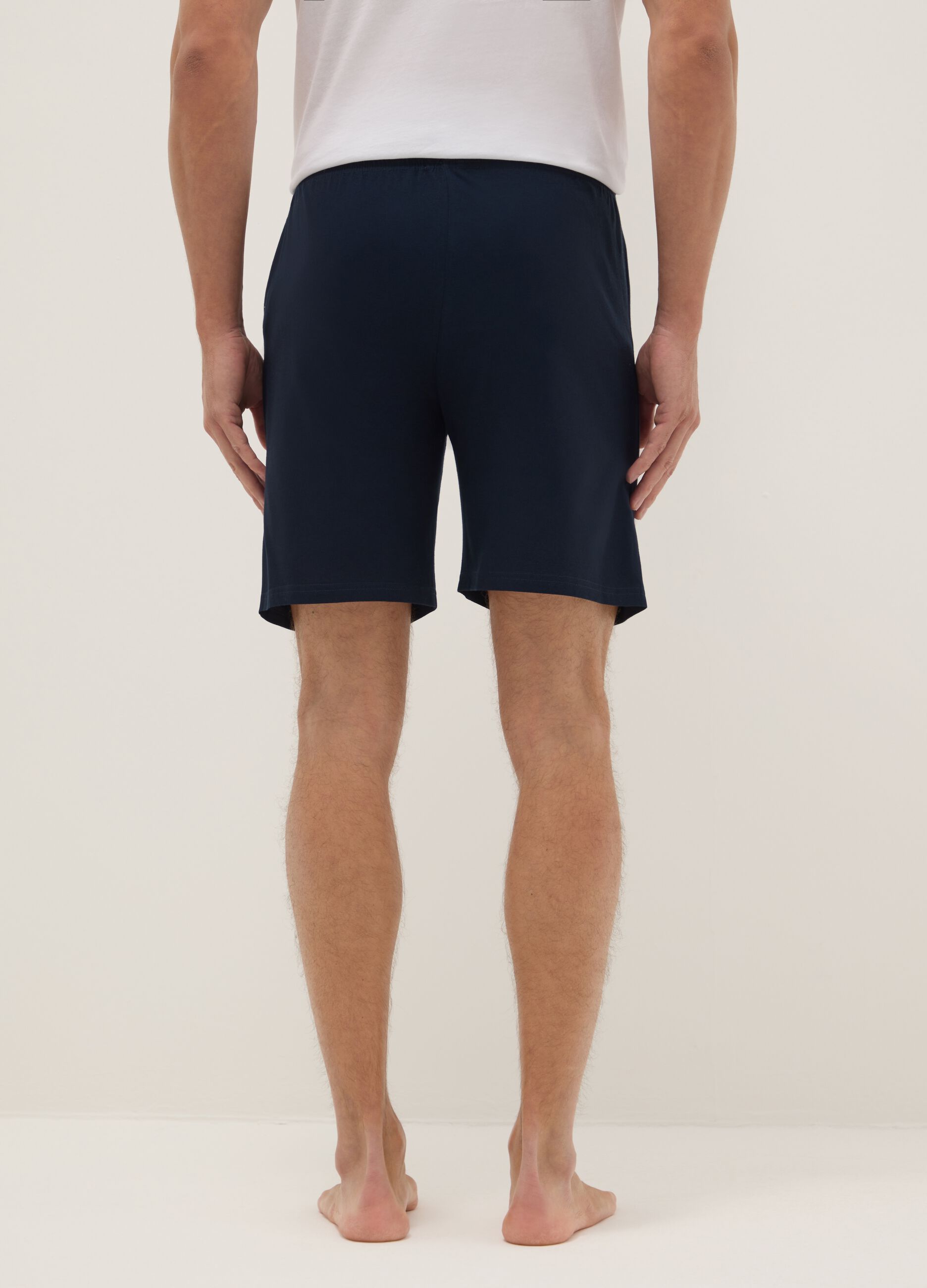 Multicolour pure cotton regular fit pyjama shorts twin pack