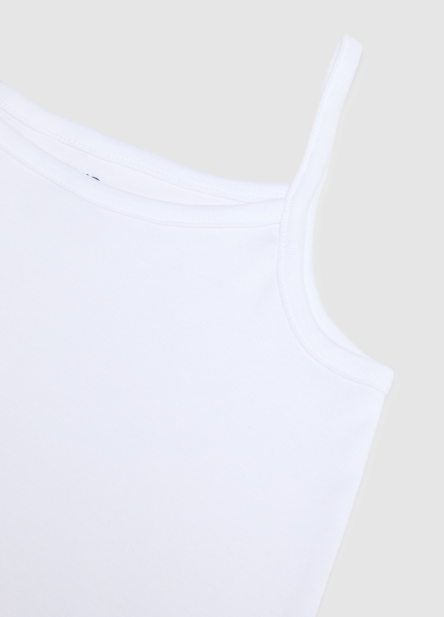 Bipack white girl's vest in pure cotton regular fit