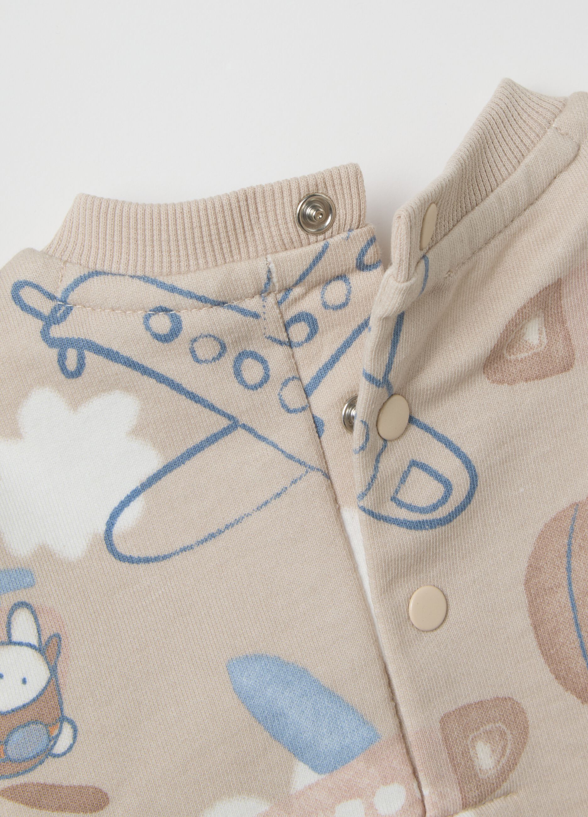 Girl's beige pure cotton set with adventure motif