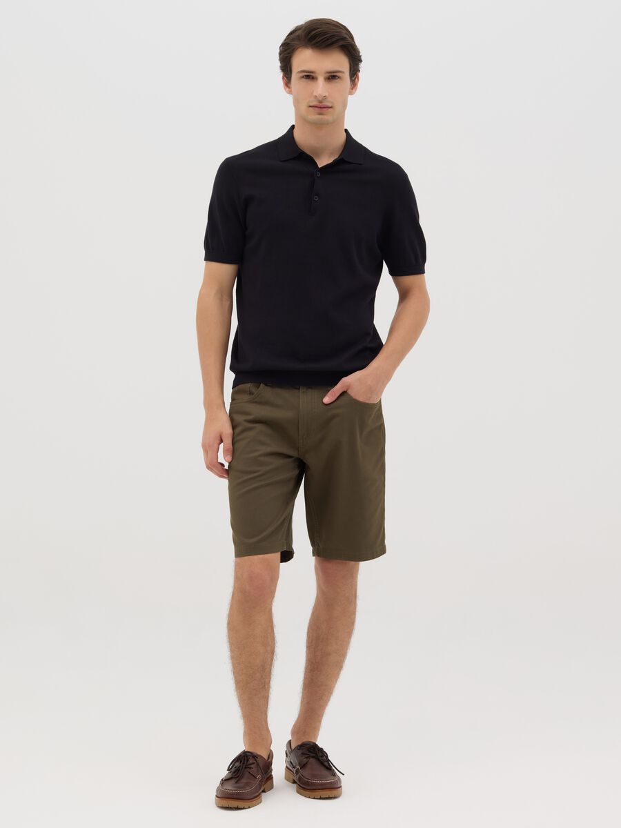 Green Cotton Bermuda Shorts by Ovs_0