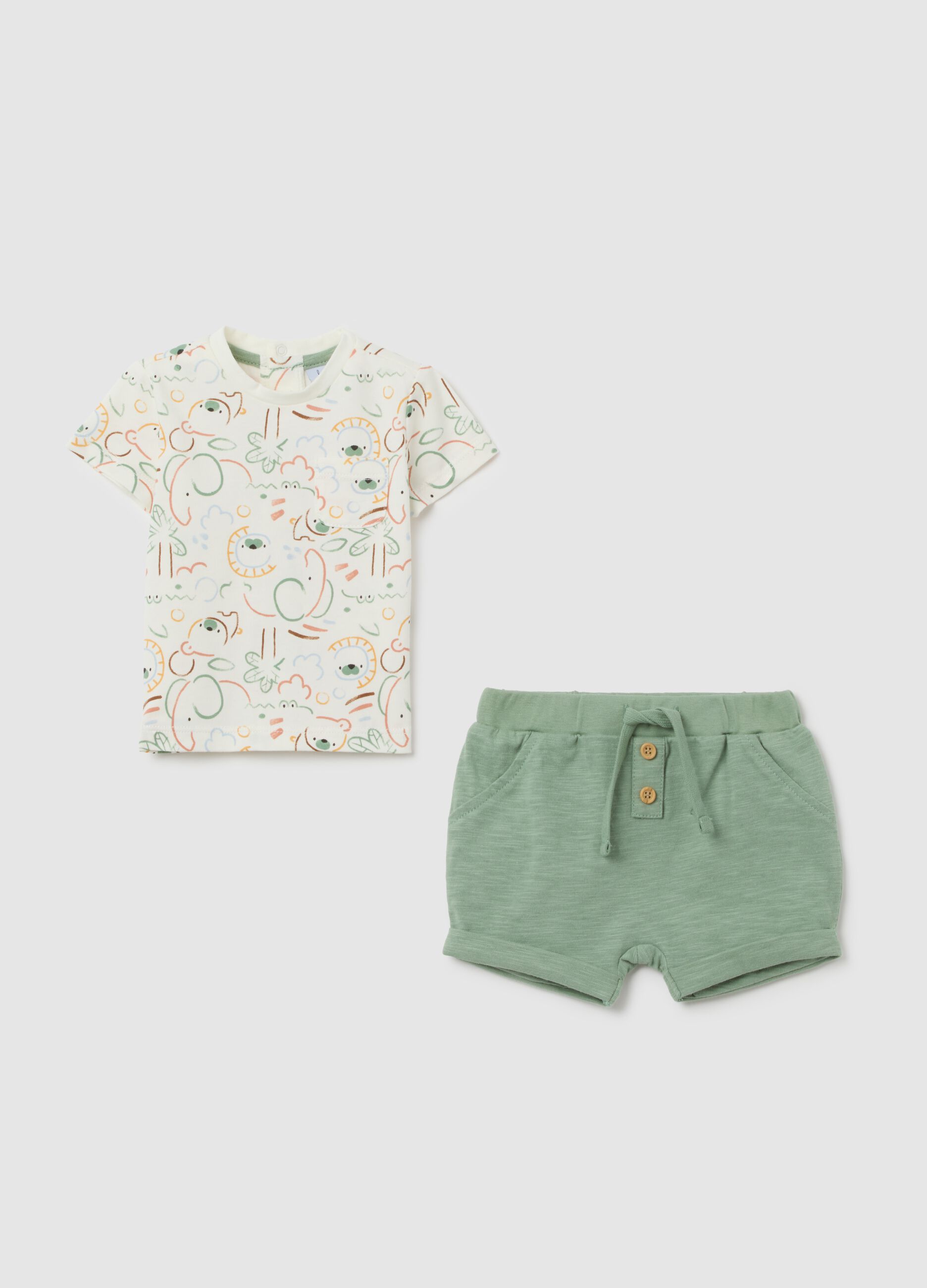Multi-coloured pure cotton summer outfit for children