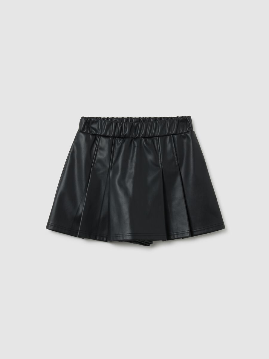 Regular fit girls' black shorts_3