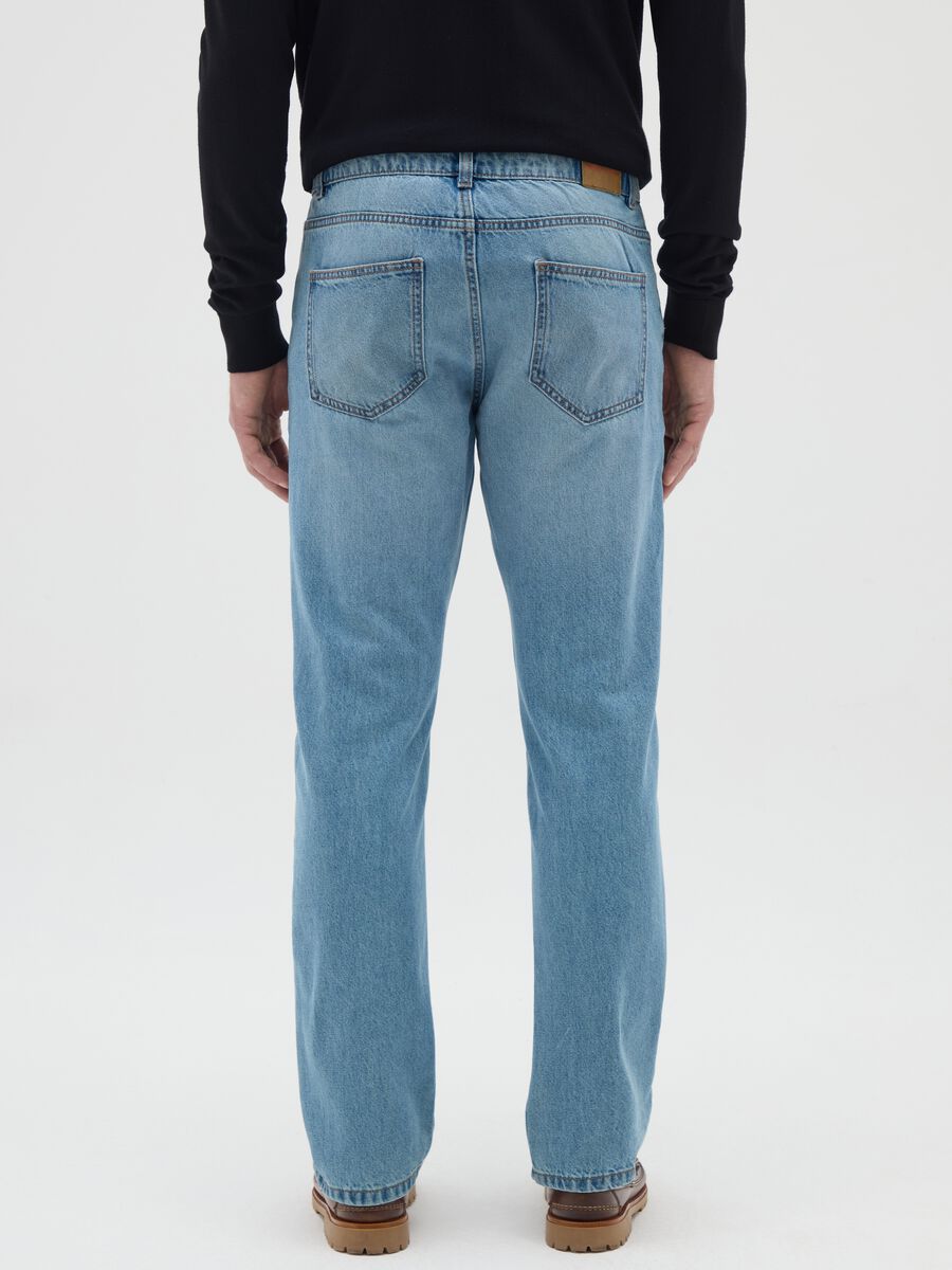 Men's pure cotton blue regular fit jeans_3