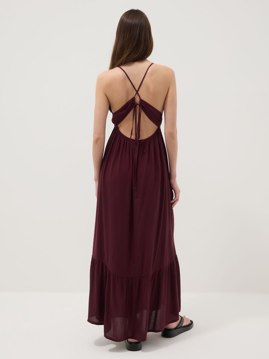 Purple maxi dress in pure viscose_3