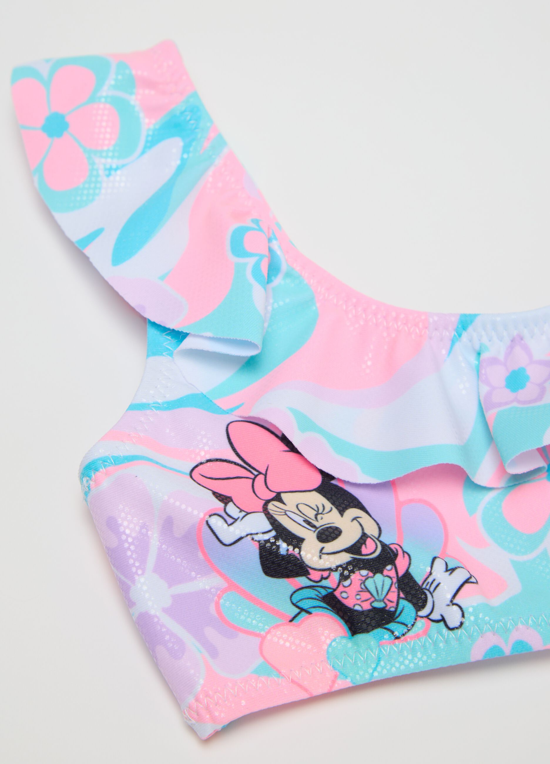 Bikini da bambina in tessuto elasticizzato multicolor Disney