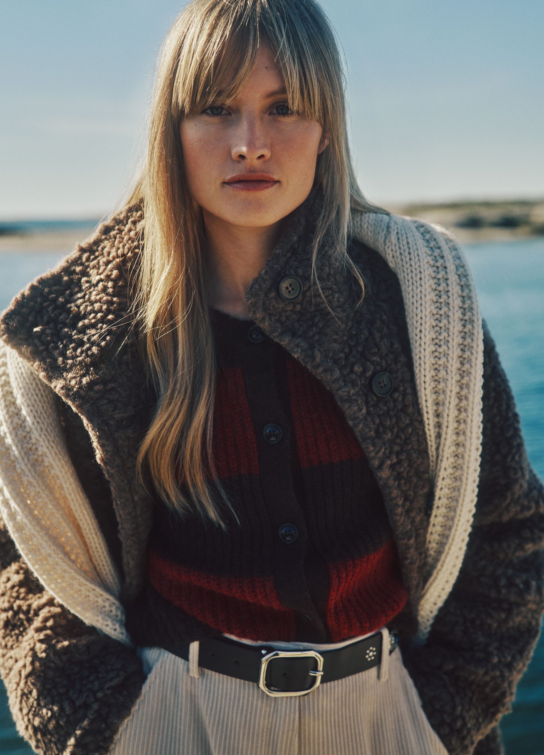 Multicolour striped regular fit cardigan