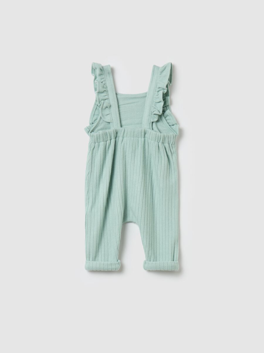 Ribbed knit dungarees with frill_1