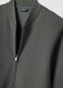 Grey full-zip piqu&eacute; sweatshirt in stretch fabric with ribbed collar_1