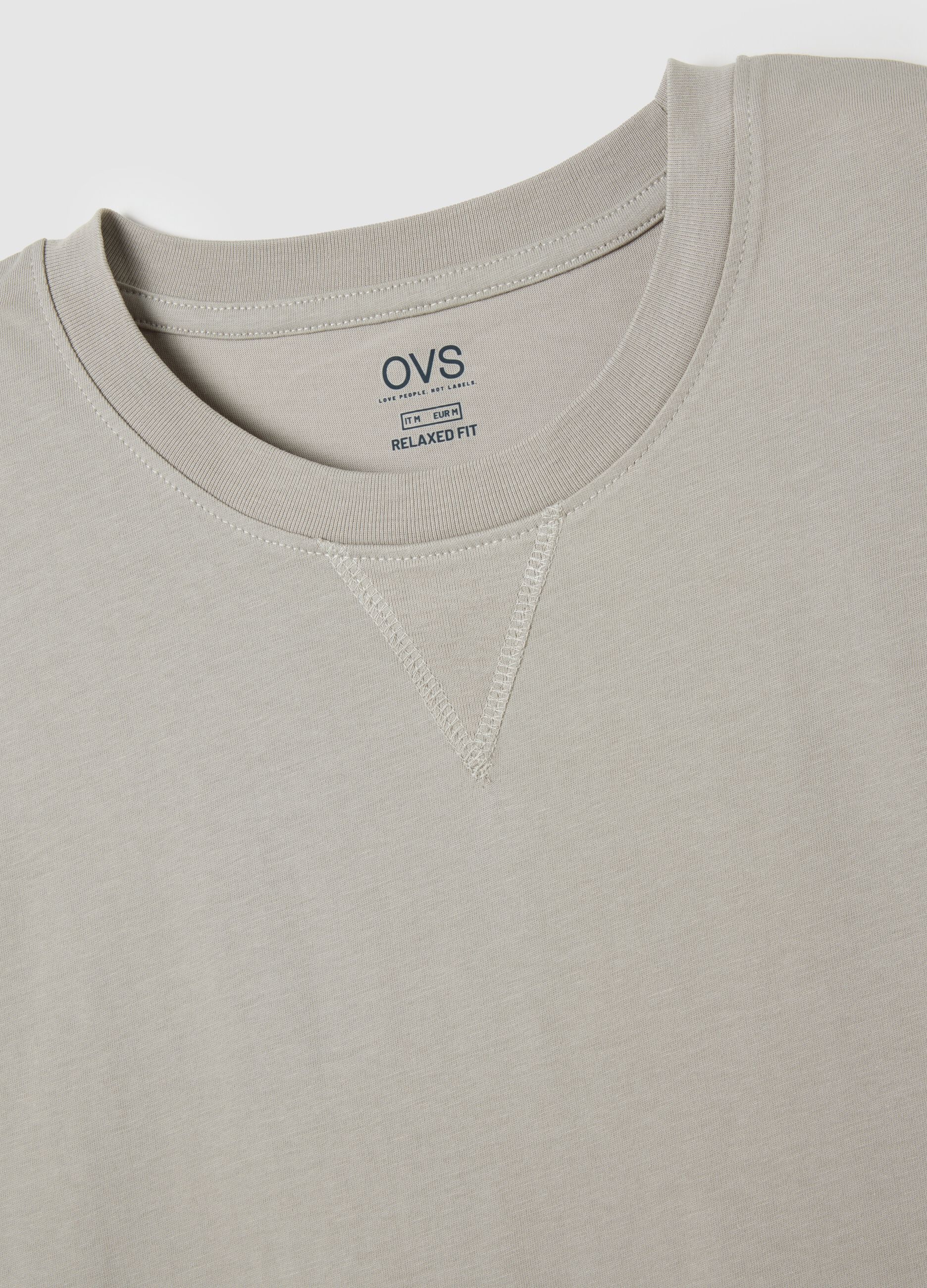 Canotta oversize da uomo in puro cotone beige regular fit