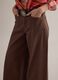 Brown stretch cotton flare trousers_1