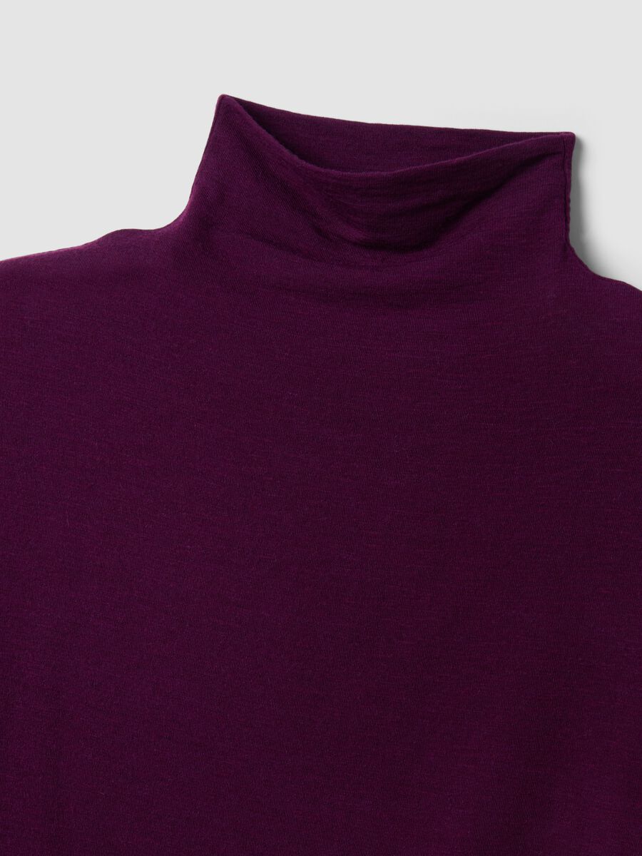 T-shirt viola in modal e cashmere elasticizzato regular fit_5