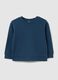 Blue cotton crew neck kids sweatshirt with regular fit_0
