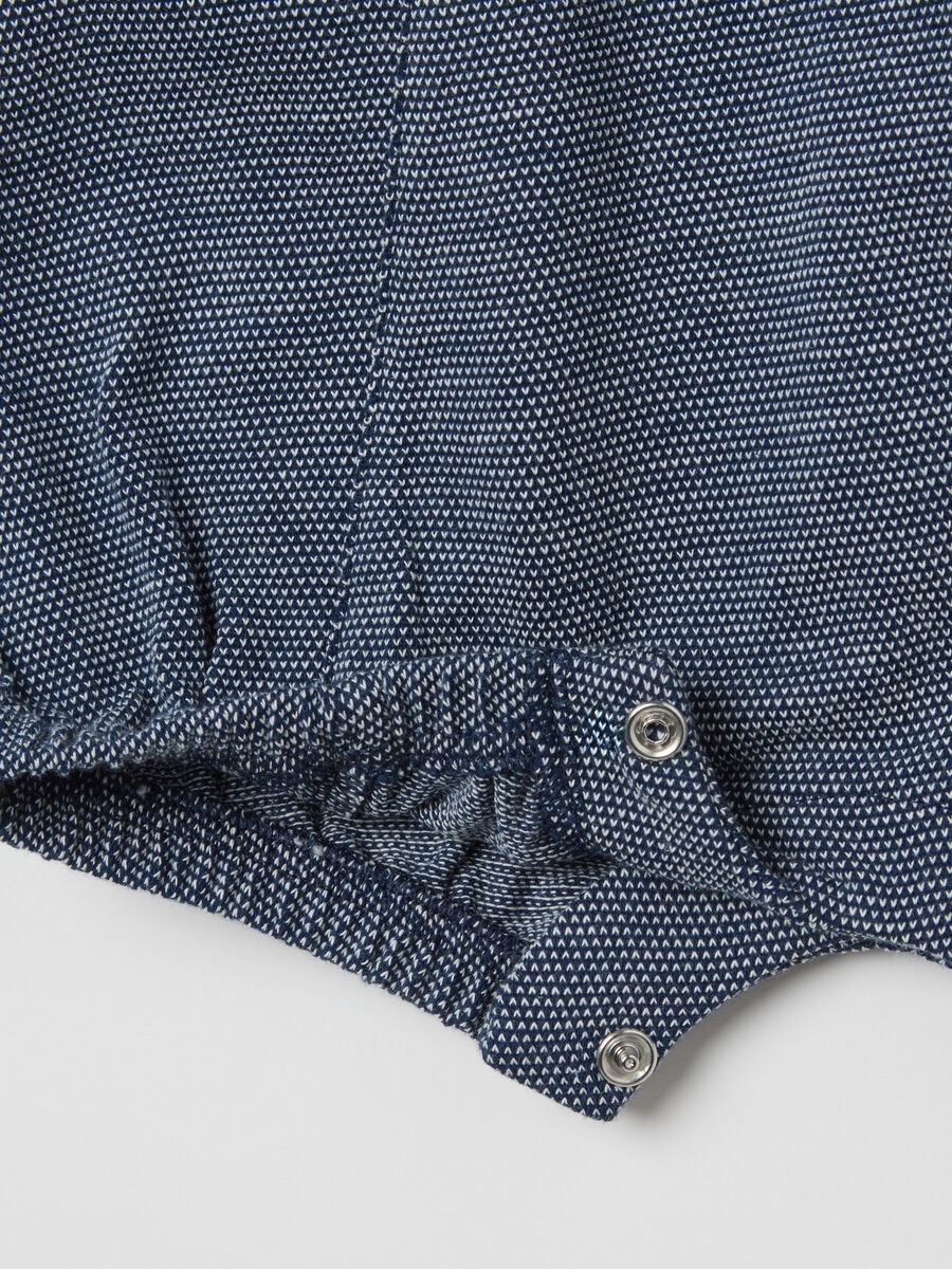 Grey jacquard romper with pointed collar_2