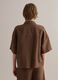 Brown Lyocell and Linen Blend Regular Fit Blazer_3