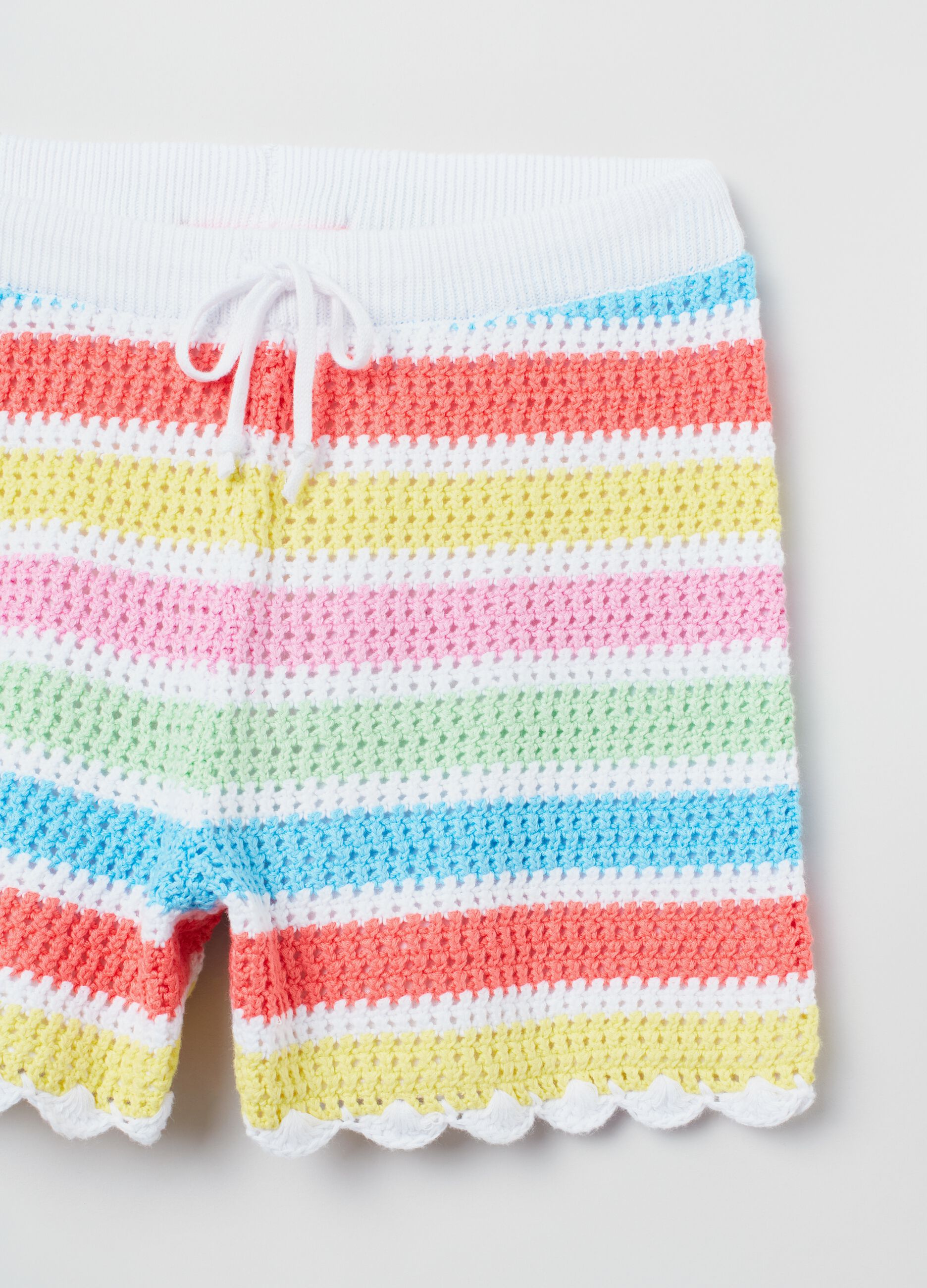 Shorts crochet a righe Love Therapy_1