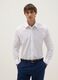 White cotton blend slim fit shirt_0