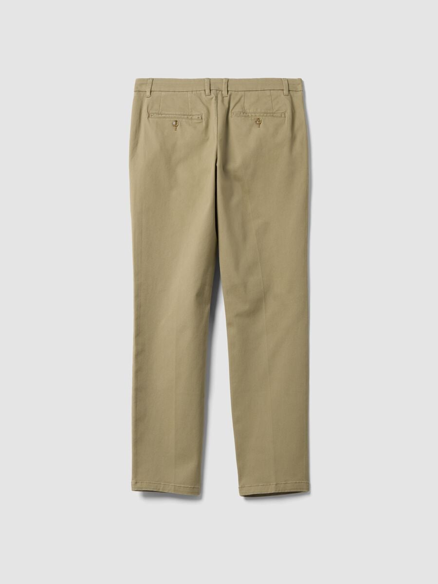 Pantaloni chino beige in twill di cotone elasticizzato slim fit_6