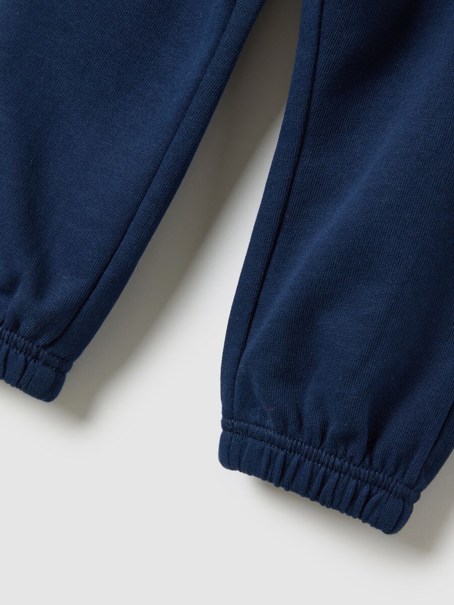 Girl's Blue Cotton Jogger Trousers with Regular Fit_3