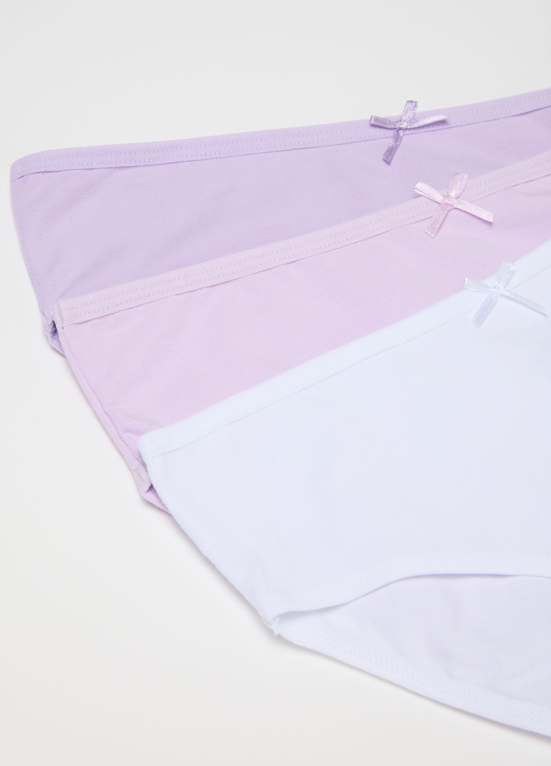 Tripack of multicoloured cotton blend girls' briefs with regular fit
