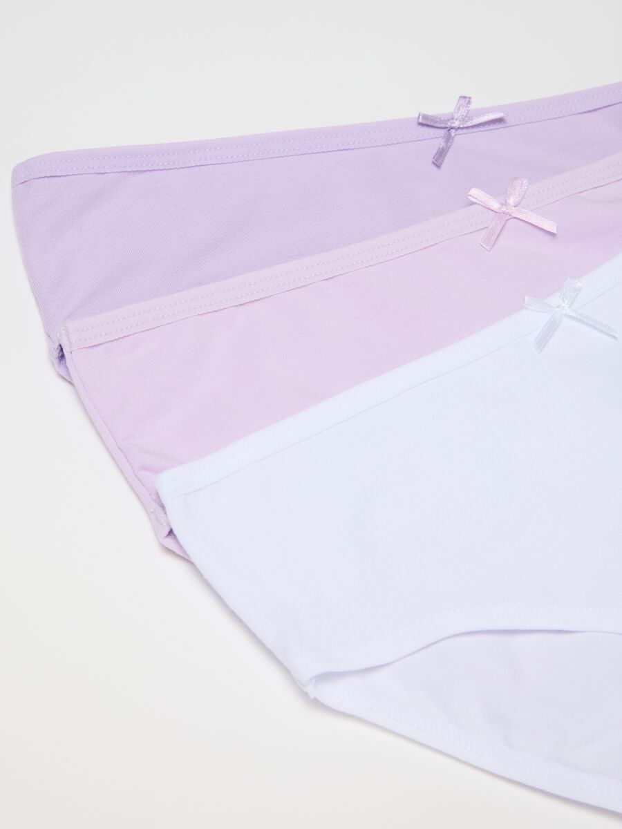 Tripack of multicoloured cotton blend girls' briefs with regular fit_3