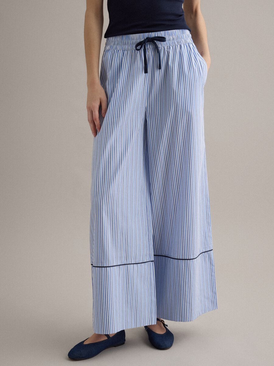 Light blue pure cotton palazzo trousers_1