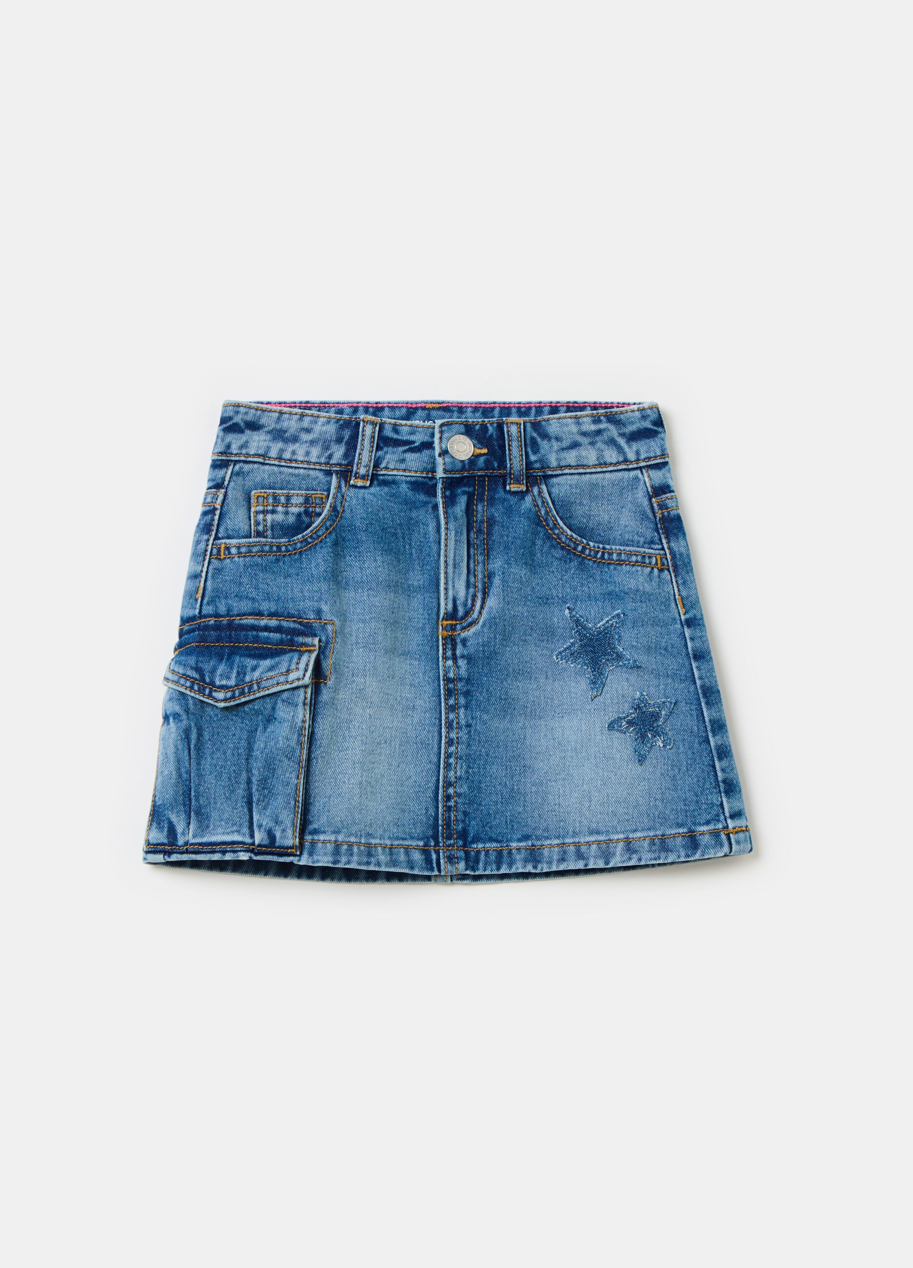 Minigonna in denim con patch